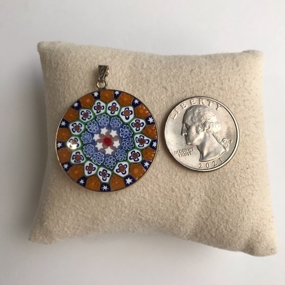 Millefiori Gilt 925 AMV Antica Murrina Venezia Handmade Murano Glass Pendant - Picture 4 of 15